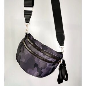 Black Camouflage Crossbody Bag